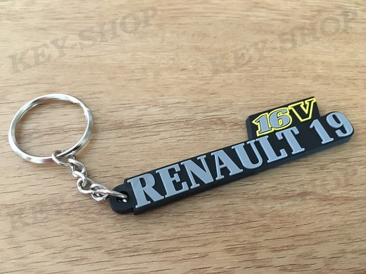 Porte clés PVC souple Renault 19 16V logo