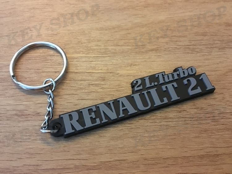 Porte clés PVC souple Renault 21 2l Turbo R21 logo