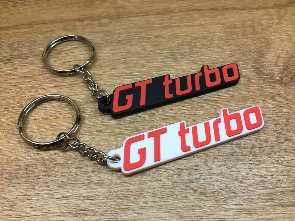 Porte clés PVC souple GT turbo Renault 5 monogramme logo vue 2