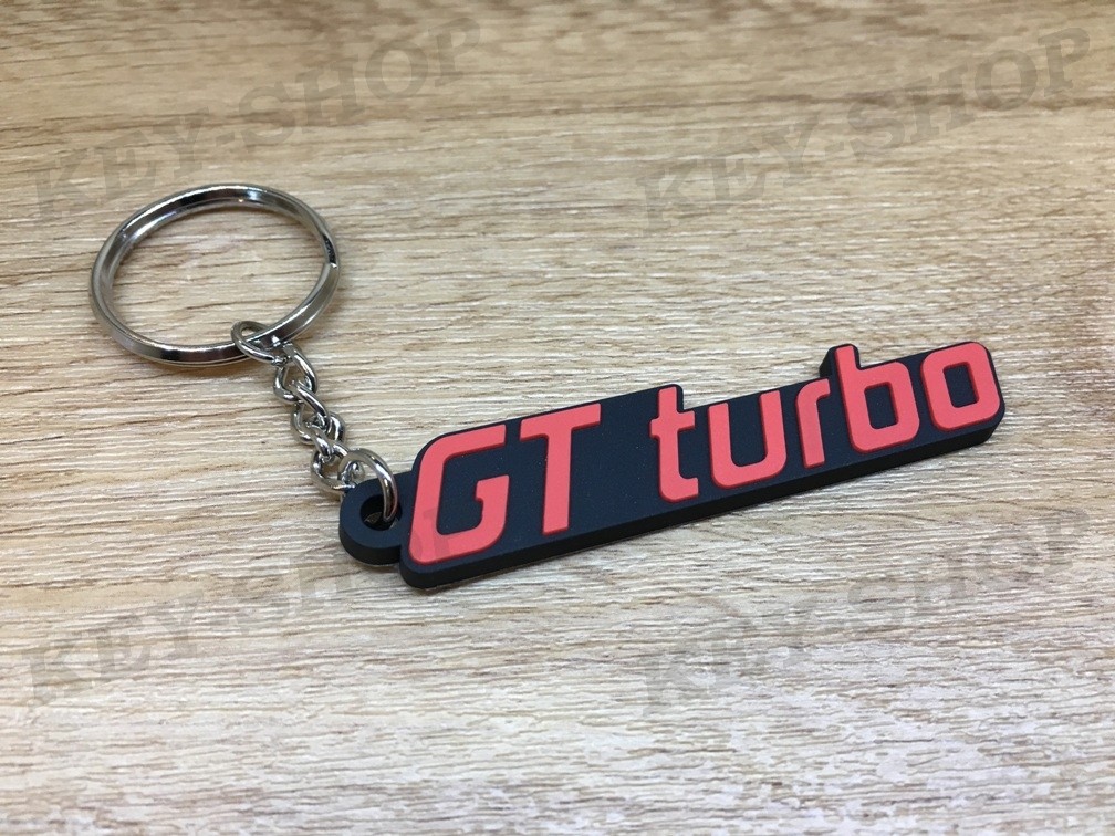 Porte clés PVC souple GT turbo Renault 5 monogramme logo vue 3