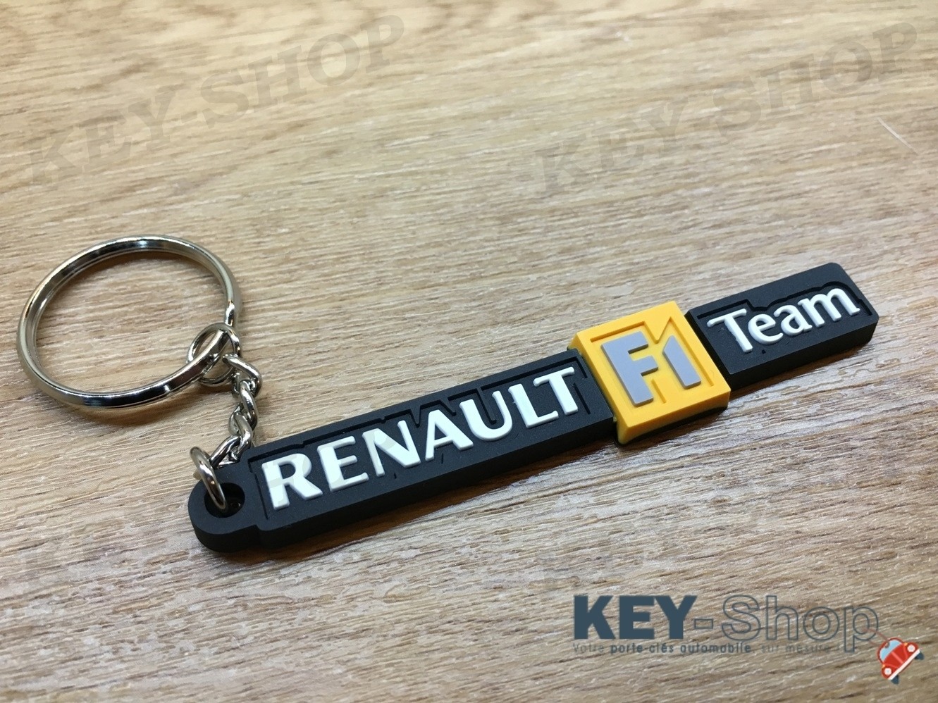 Porte clés PVC souple Renault F1 Team logo vue 4