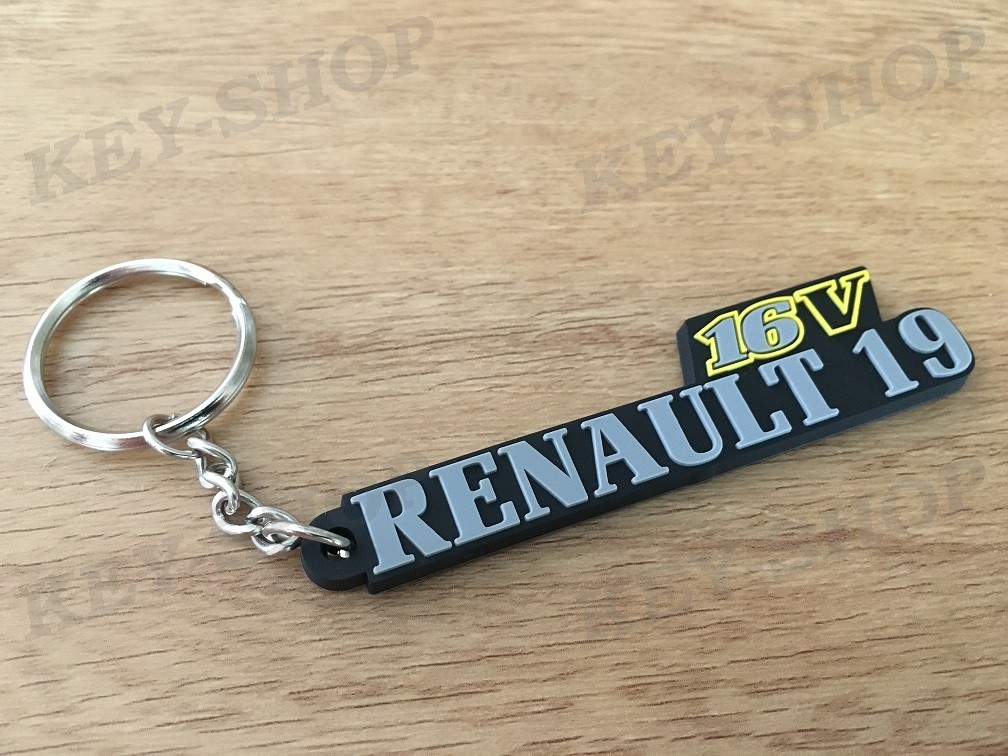 Porte clés PVC souple Renault 19 16V logo