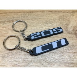 Pack porte-clés PVC Souple PEUGEOT 205 CTI LOGO monogramme