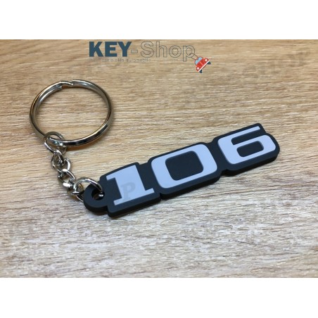 Keychain soft PVC Peugeot 106 ph1 LOGO monogramme