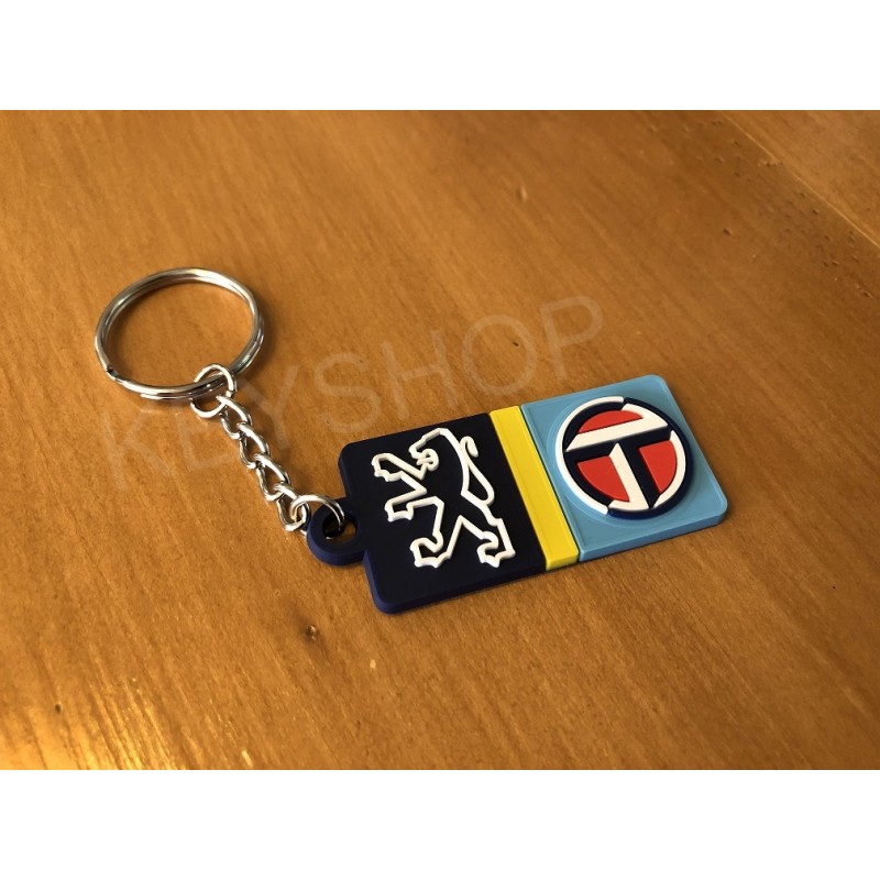 Porte Clés - Logo PTS Peugeot Talbot Sport - PVC souple monogramme